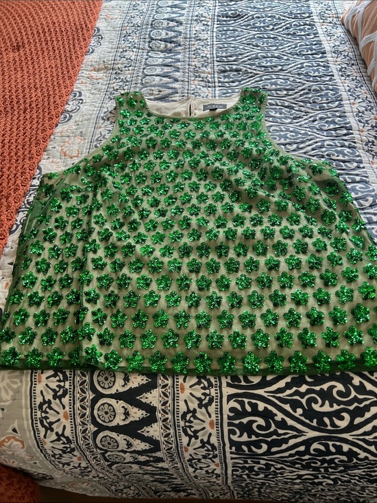 j crew collection Tops - Girls Green Sequin Flower Party Dress